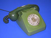 GPO 746F Two-tone green rotary dial telephone.