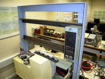 Picture showing the uniselector shelf in place and the tone box attached.